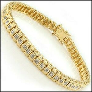 .83 Natural Diamonds Gold over Tennis Br